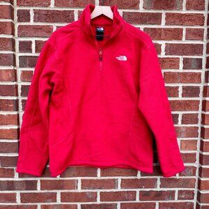 The North Face 1/4 Zip Pullover Mens Med Red Waffle Fleece Athleisure Outdoors